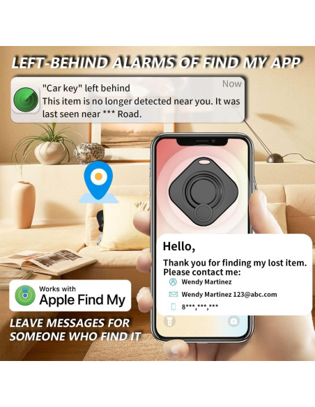 Localizador de Llaves Bluetooth DoHome Negro - Antipérdida Localizador de Llaves Bluetooth DoHome Negro - Antipérdida