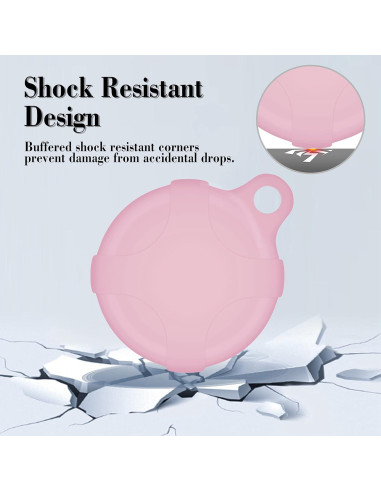 Funda de Silicona Rosa Bebé para AirTag con Mosquetón - Azrra