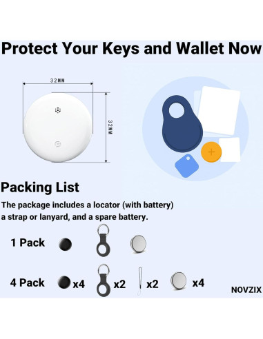 Etiqueta de seguimiento NOVZIX S9 2025 para Android - Compacta y resistente