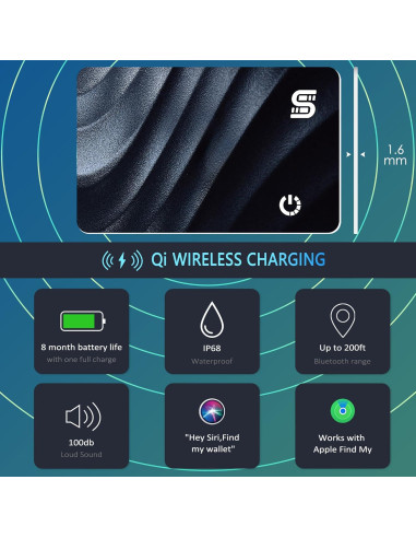 Rastreador Bluetooth Seinxon Elite Slim Carga Inalámbrica IP68