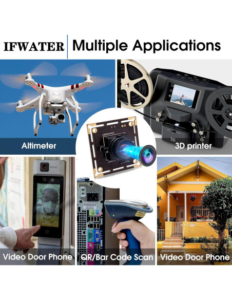 Cámara USB 5MP IFWATER con lente 100 sin distorsión