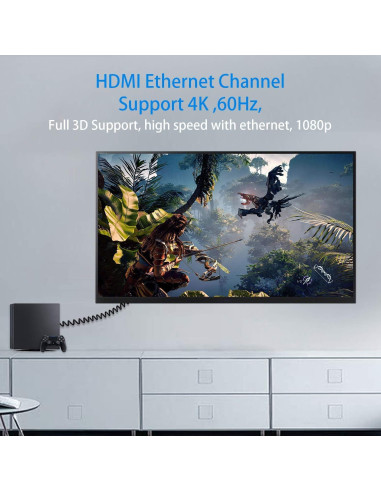 Cable HDMI a Micro HDMI Espiral Duttek 1.2M 4K Ultra HD