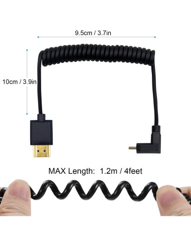 Cable HDMI a Micro HDMI Espiral Duttek 1.2M 4K Ultra HD