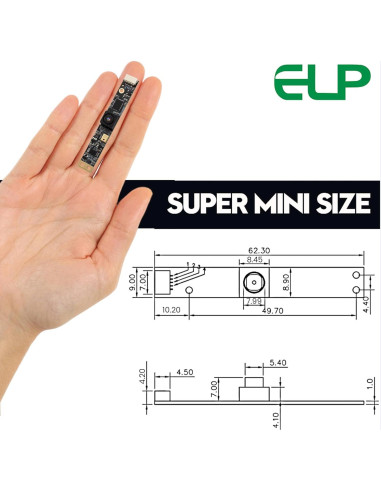 Cámara USB ELP 8MP con Micrófono y Lente 64 para PC