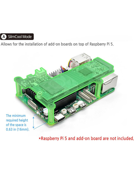 Enfriador Doble Modo ElectroCookie para Raspberry Pi 5 con LED RGB Enfriador Doble Modo ElectroCookie para Raspberry Pi 5 con LED RGB