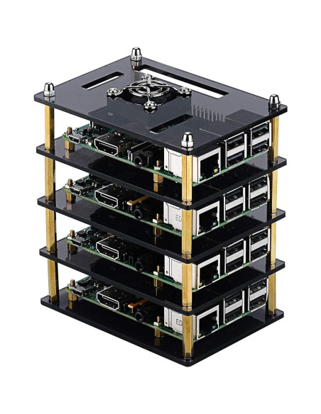 Caja de Clúster GeeekPi para Raspberry Pi 4/3/2 con Ventiladores Caja de Clúster GeeekPi para Raspberry Pi 4/3/2 con Ventiladores