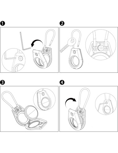 Pack de 4 Fundas para AirTag Oimaigroo con Cable de Seguridad