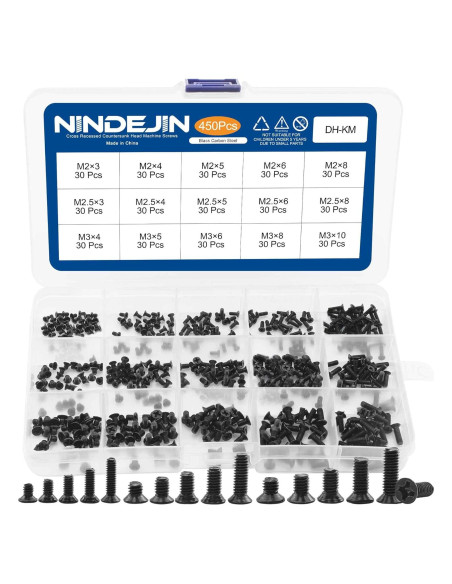 Kit de Tornillos para Laptop NINDEJIN 450PCS M2 M2.5 M3 Kit de Tornillos para Laptop NINDEJIN 450PCS M2 M2.5 M3