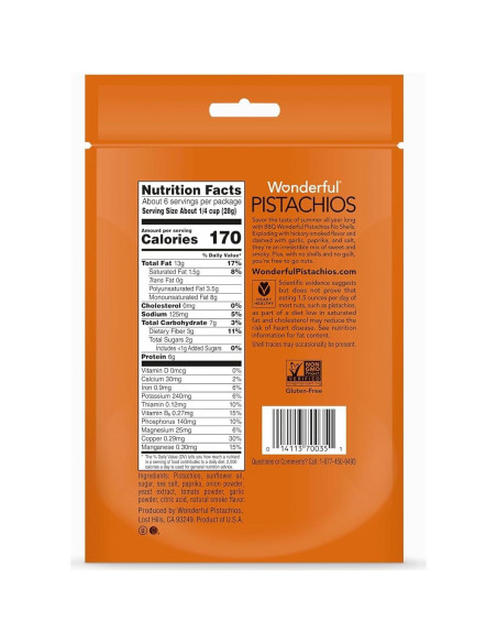 Pistachos Maravillosos Sin Cáscara BBQ 155 g - Snack Saludable Pistachos Maravillosos Sin Cáscara BBQ 155 g - Snack Saludable