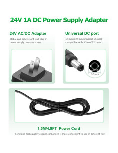 Fuente de Poder AC/DC 24V 1A 1.5M SHEN ZHEN para LED 2