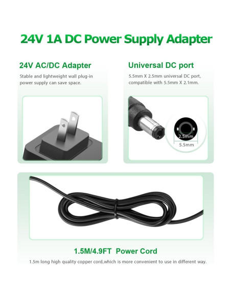 Fuente de Poder AC/DC 24V 1A 1.5M SHEN ZHEN para LED Fuente de Poder AC/DC 24V 1A 1.5M SHEN ZHEN para LED