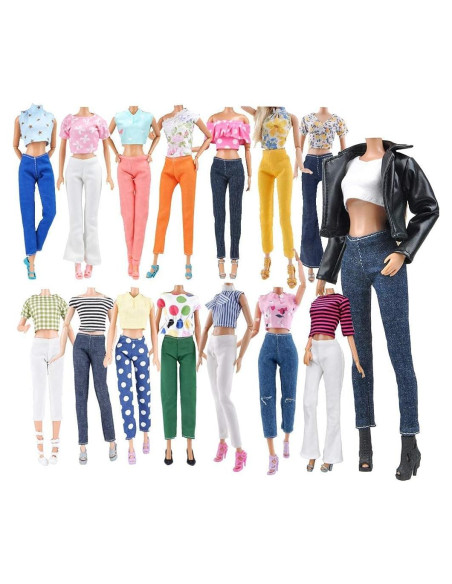 Conjuntos de Ropa para Muñecas E-TING 11.5" 5 Piezas + 10 Zapatos