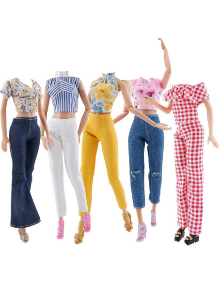 Conjuntos de Ropa para Muñecas E-TING 11.5" 5 Piezas + 10 Zapatos