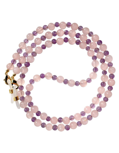 Cadena de Gafas de Moda con Cuentas - Cristal Rosa-Púrpura