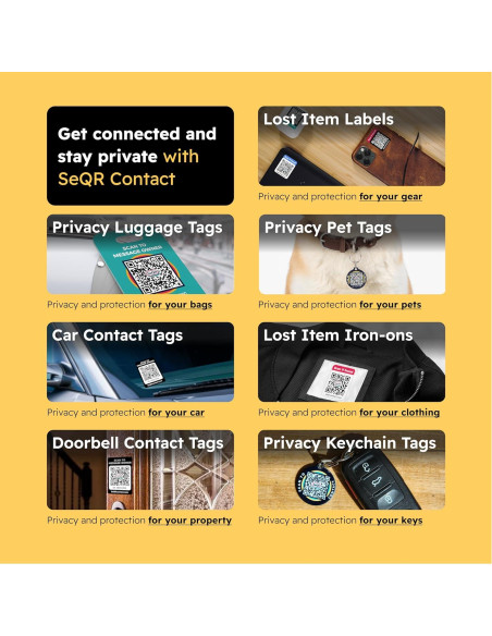 Etiquetas de Equipaje Inteligentes SeQR - 2 Piezas, Código QR Etiquetas de Equipaje Inteligentes SeQR - 2 Piezas, Código QR