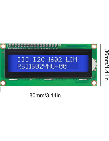 Módulo LCD 16x2 DORHEA Azul con Controlador I2C