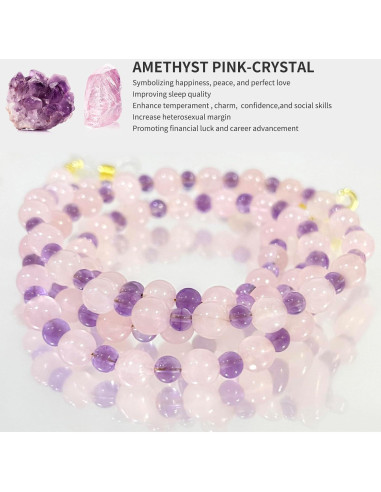 Cadena de Gafas de Moda con Cuentas - Cristal Rosa-Púrpura