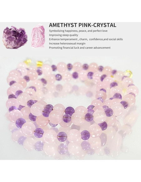 Cadena de Gafas de Moda con Cuentas - Cristal Rosa-Púrpura