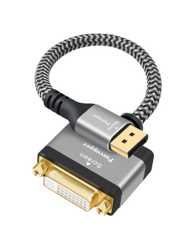 Adaptador DisplayPort 4K a DVI Purcopper - DP Macho a DVI Hembra