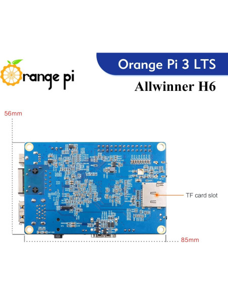 Computadora de Placa Única Orange Pi 3 LTS 2GB RAM 8GB eMMC Computadora de Placa Única Orange Pi 3 LTS 2GB RAM 8GB eMMC