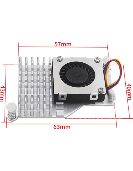 Radiador Activo Viprh para Raspberry Pi 5 - Enfriador de Aluminio Radiador Activo Viprh para Raspberry Pi 5 - Enfriador de Aluminio