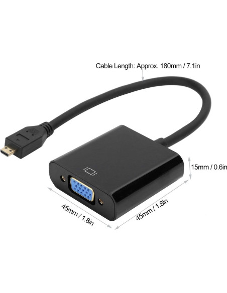 Convertidor de Video Micro HDMI a VGA 03 para Raspberry Pi 4B Convertidor de Video Micro HDMI a VGA 03 para Raspberry Pi 4B