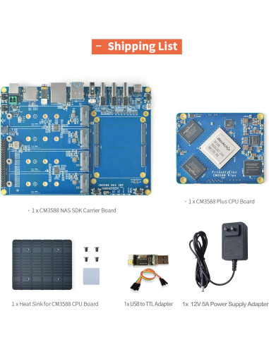WayPonDEV Kit NAS CM3588 Plus 16GB RAM 8K Video 4x NVMe