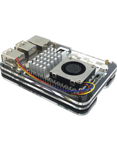 Caja Acrílica para Raspberry Pi 5 WEIYIXING con Enfriador Activo