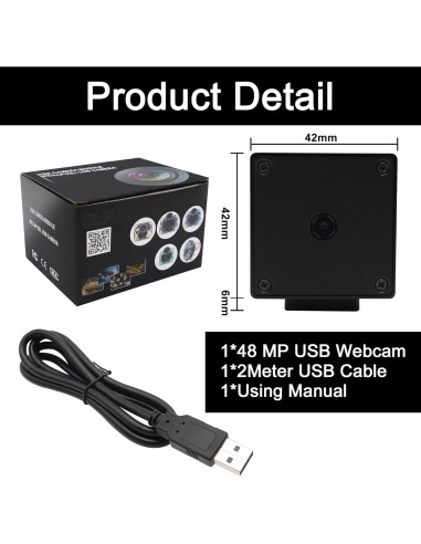 Cámara USB MMlove 48MP Autofoco 4K 30FPS Lente 70