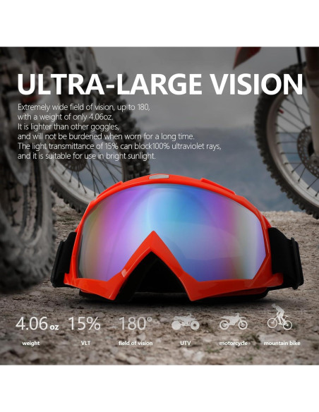 Gafas de Motocross GGBuy UV400 con Correa Ajustable Gafas de Motocross GGBuy UV400 con Correa Ajustable