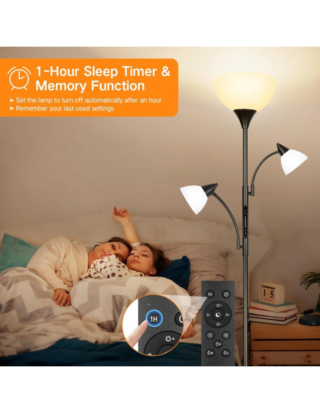 Lámpara de Pie Dimmable OUTON 3 Luces LED Control Remoto Lámpara de Pie Dimmable OUTON 3 Luces LED Control Remoto