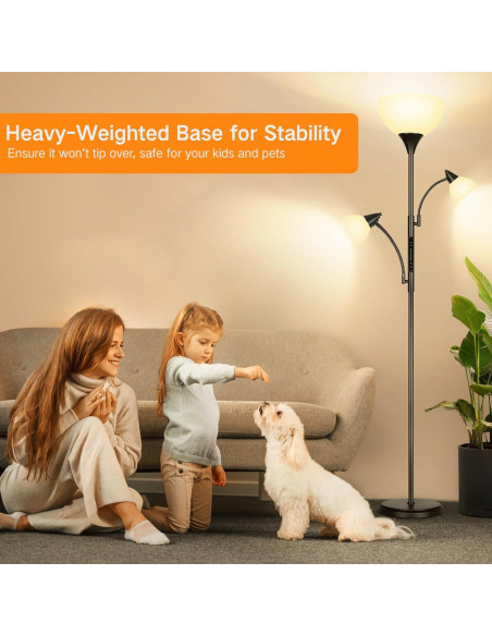 Lámpara de Pie Dimmable OUTON 3 Luces LED Control Remoto Lámpara de Pie Dimmable OUTON 3 Luces LED Control Remoto