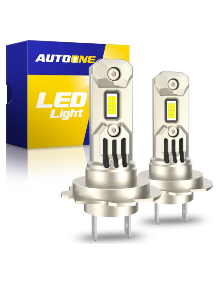 Bombillas LED H7 AUTOONE 400% Más Brillantes 6000K - Paquete de 2 Bombillas LED H7 AUTOONE 400% Más Brillantes 6000K - Paquete de 2