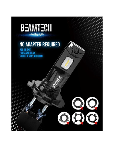 Bombillas de Luz de Niebla H7 BEAMTECH 6500K Paquete de 2