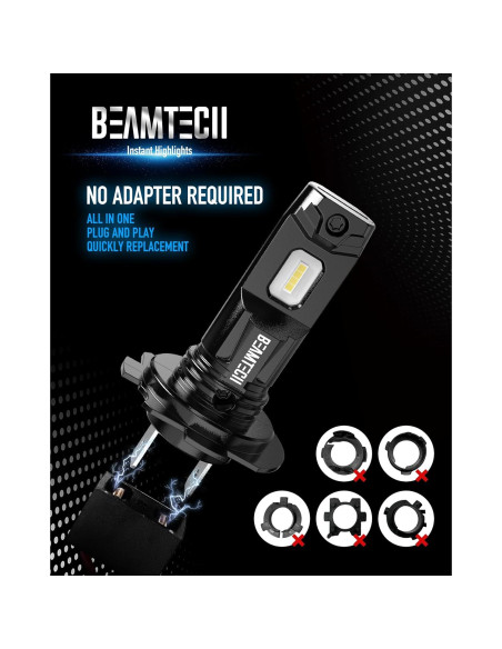 Bombillas de Luz de Niebla H7 BEAMTECH 6500K Paquete de 2 Bombillas de Luz de Niebla H7 BEAMTECH 6500K Paquete de 2