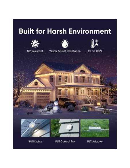 Luces Exteriores eufy E22 30.48m 60 LEDs RGBWW IP67 Luces Exteriores eufy E22 30.48m 60 LEDs RGBWW IP67