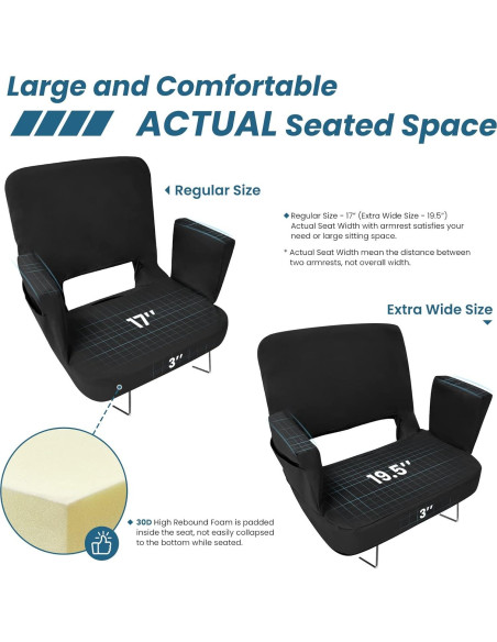 Asiento de Estadio TOPSKY XY-CR-693 Extra Ancho Negro Asiento de Estadio TOPSKY XY-CR-693 Extra Ancho Negro