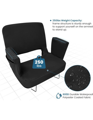 Asiento de Estadio TOPSKY XY-CR-693 Extra Ancho Negro