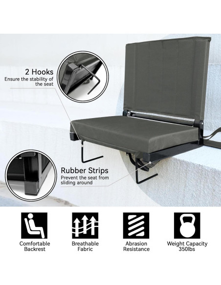 Asiento de Estadio Plegable SamitValt con Respaldo y Portavasos Asiento de Estadio Plegable SamitValt con Respaldo y Portavasos