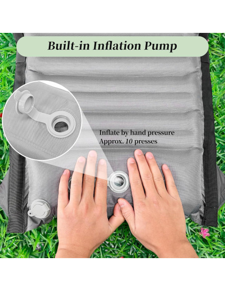 Cojín Inflable YEEKORO para Asiento Plegable con Soporte Espalda Cojín Inflable YEEKORO para Asiento Plegable con Soporte Espalda