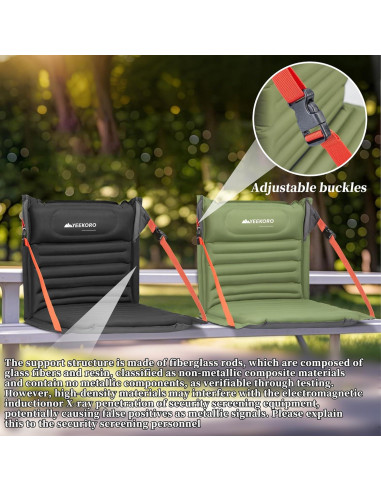 Cojín Inflable YEEKORO para Asiento Plegable con Soporte Espalda