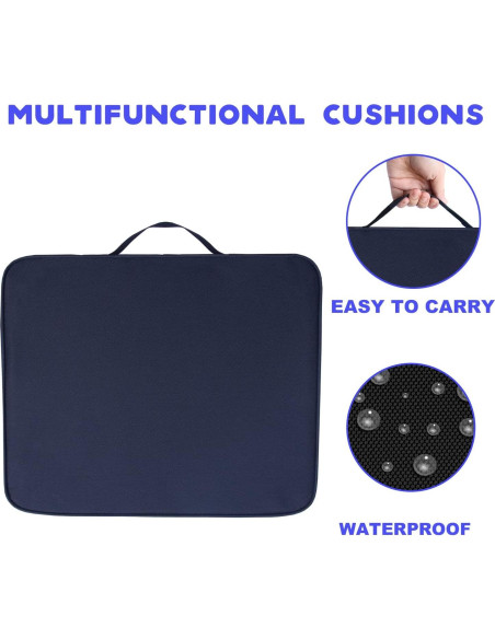 Cojín de Asiento Portátil KIMI HOUSE 2 Pack Negro Impermeable Cojín de Asiento Portátil KIMI HOUSE 2 Pack Negro Impermeable