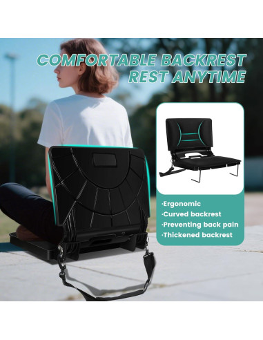 Silla de Graderías Plegable VCVCVOF con Cojín Acolchado