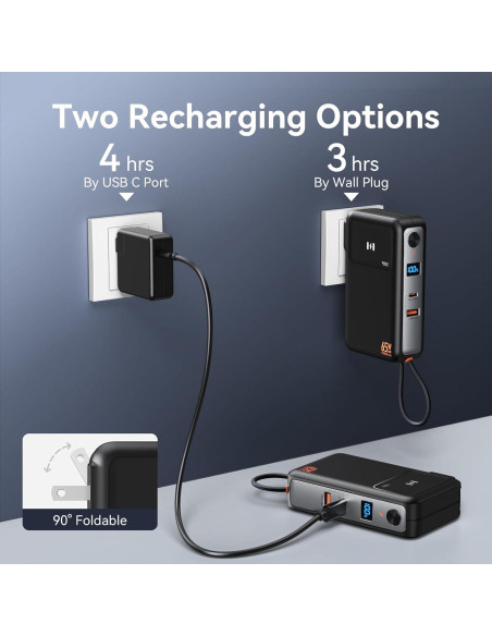 Banco de Energía 10,000mAh C-Smartlink con Enchufe AC 65W Banco de Energía 10,000mAh C-Smartlink con Enchufe AC 65W