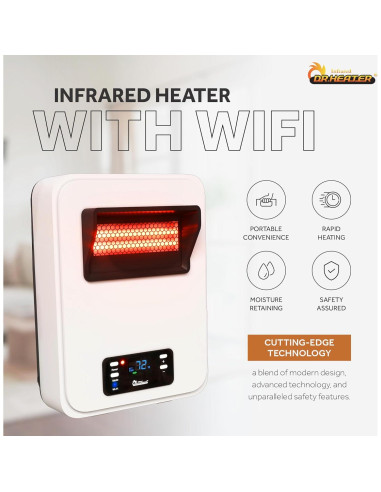 Calentador Eléctrico de Pared Dr. Infrared 1500W con WiFi