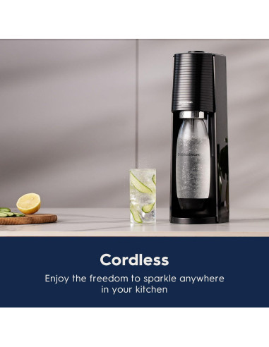 SodaStream Terra - Máquina de Agua Espumosa Negra - Kit Inicio