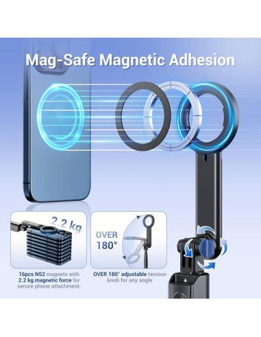 Trípode de Selfie Magnético Jinjiacheng 25-104cm Control Remoto