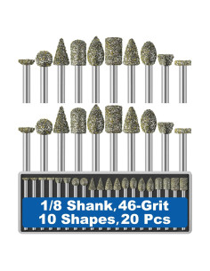 20 Puntas de Amolado de Diamante Sworker 46-grano 3mm