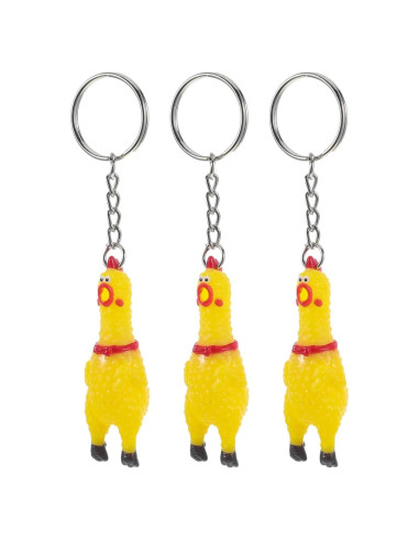 Llavero Pollo Gritón NUOBESTY - Mini Juguete Apretable Amarillo
