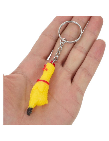 Llavero Pollo Gritón NUOBESTY - Mini Juguete Apretable Amarillo